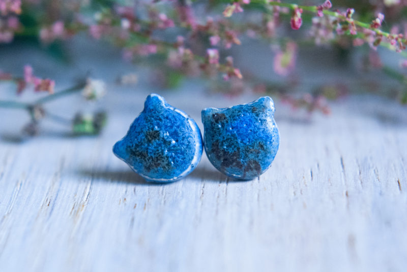 Wkrętki ceramiczne - niebiesko-brązowe misie