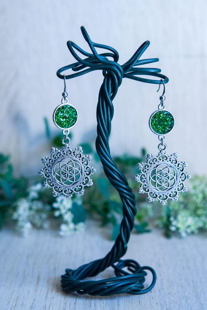 Kolczyki z druzami - rozety