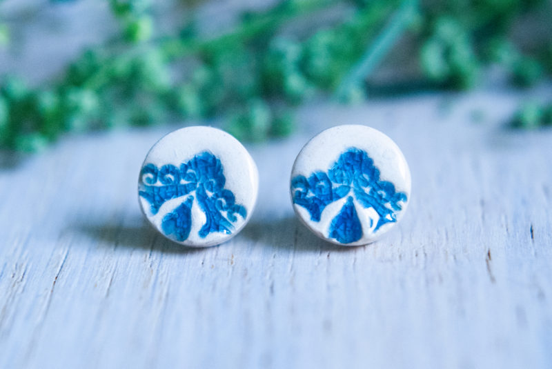 Wkrętki ceramiczne - niebieska koronka